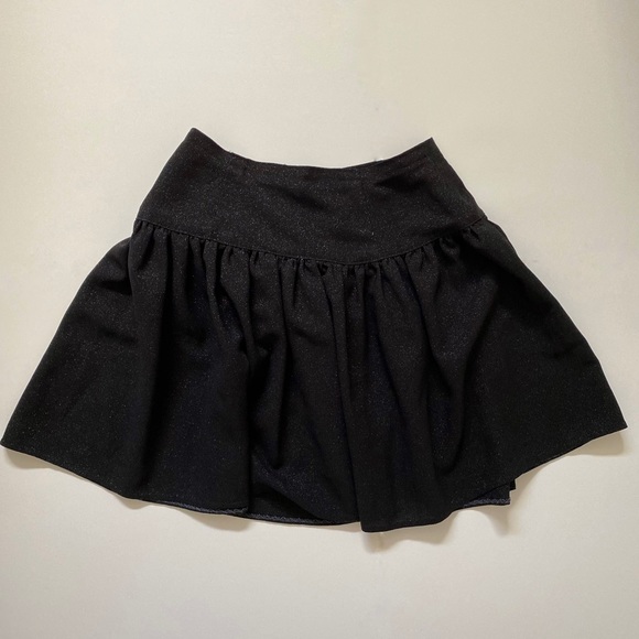 Girls’ High-Waisted Glitter Black Skirt with Bow - Picture 4 of 5